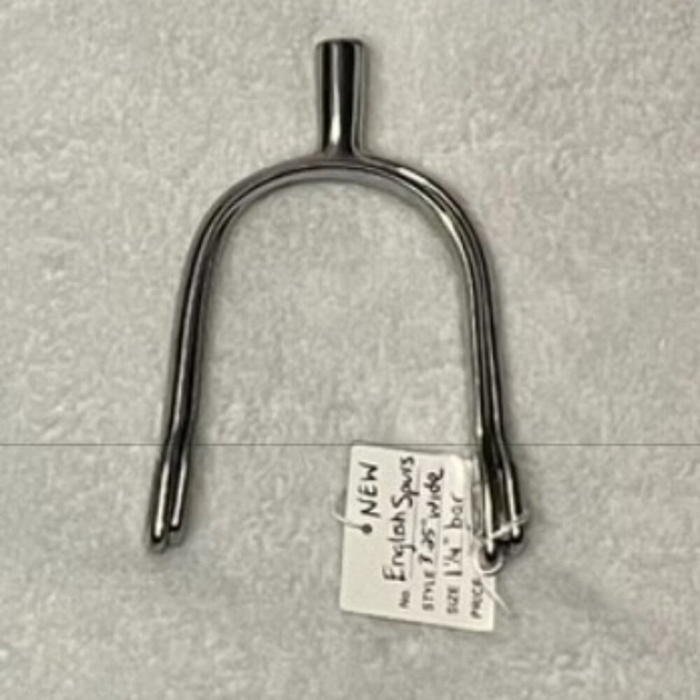 English Spurs, Stainless Steel, 3.25" wide, 1.25" Bar, New